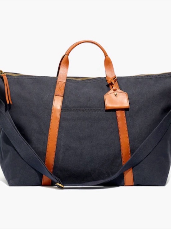 Madewell Handbags - Madewell The Essential Overnight Bag in Canvas, Black Sea - NWT